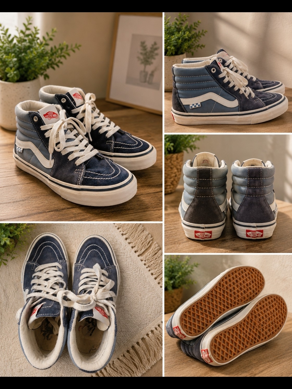 Vans' Sk8-Hi Navy and Light Blue High-Top Sneakers